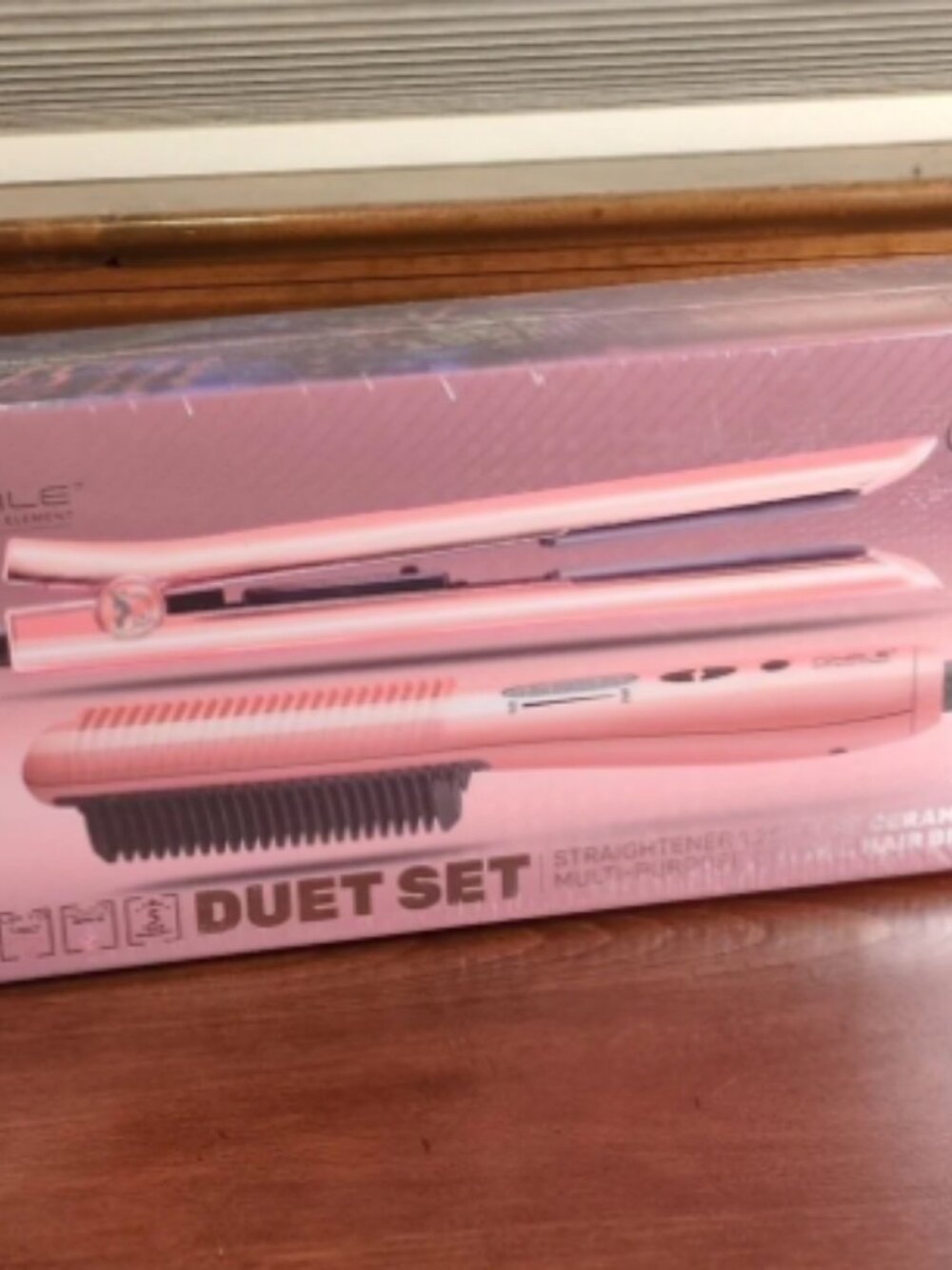 ROYALE DUET SET-STRAGIHTENER 1.25"+MULTI PURPOSE HAIR BRUSH-PURE CERAMIC PLATES